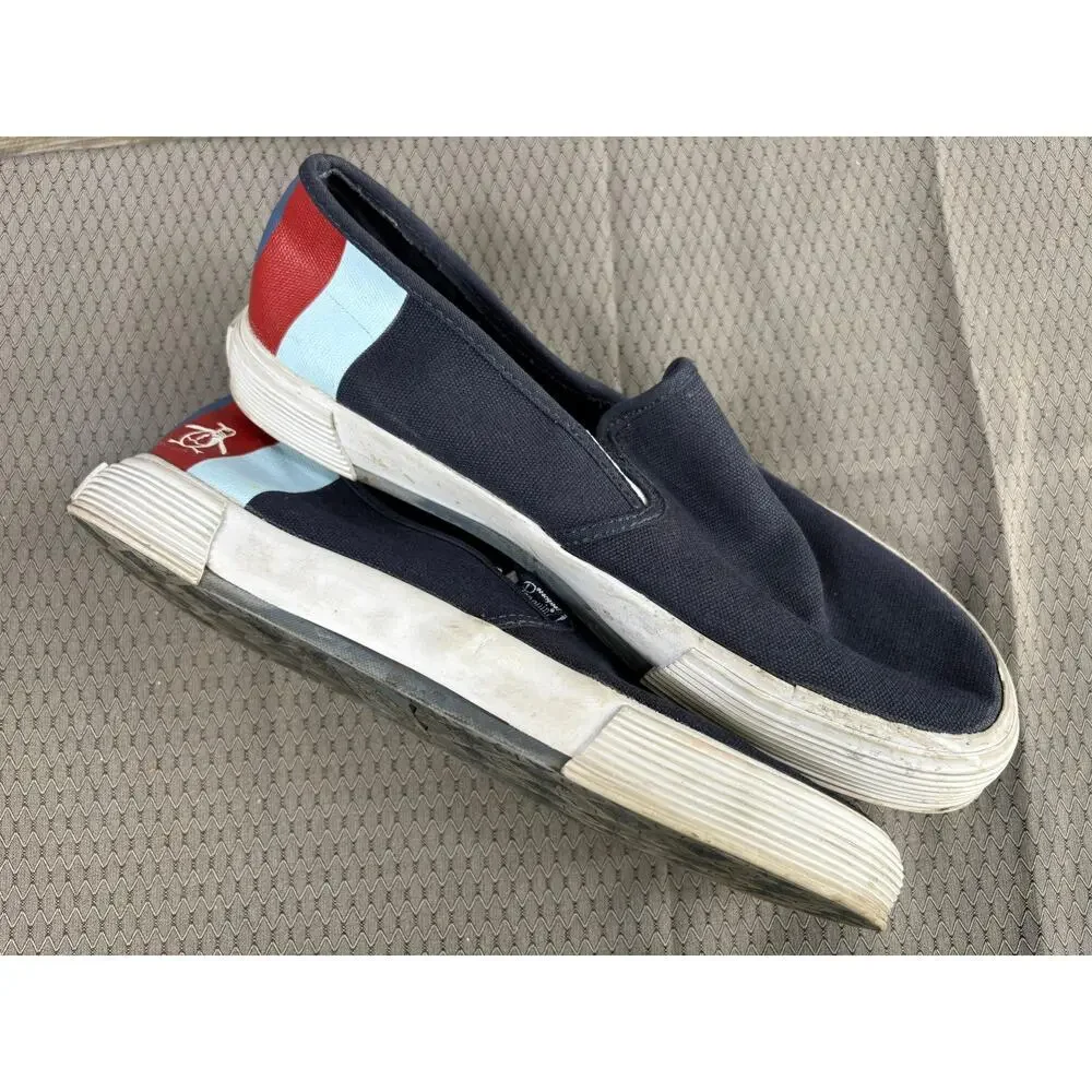 Original Penguin Shoes Mens Size 7 Blue Canvas Slip On Casual Comfort Sneakers